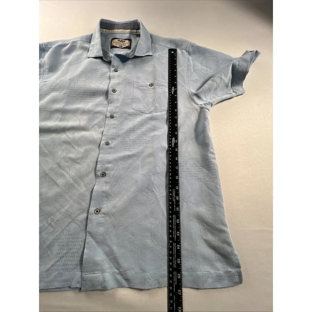 Bahama Bay Club Membership Men's Relaxed Fit Blue Floral SS Shirt Size Large